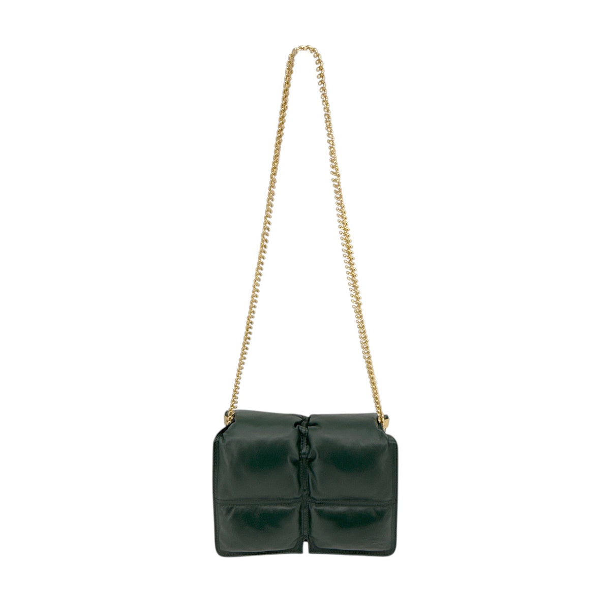 BURBERRY Snip Chain Bag Puffy Nappa Leather in Vine