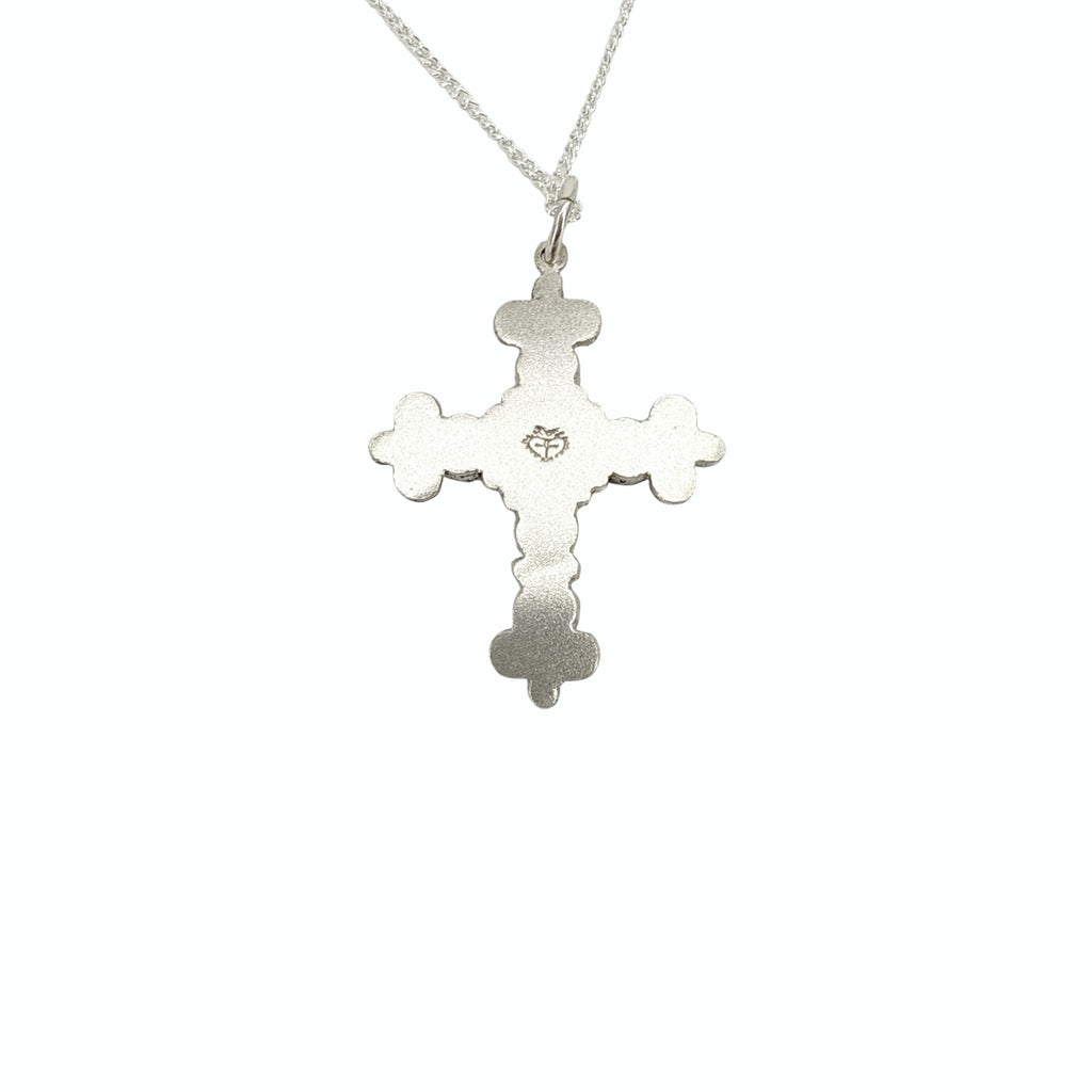 VIRGINS SAINTS & ANGELS VSA Addie Charm Necklace Silver & Pink