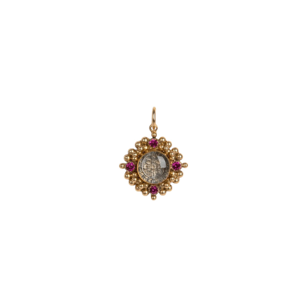 VIRGINS SAINTS & ANGELS VSA Charm Petite Cloister San Benito in Gold & Pink