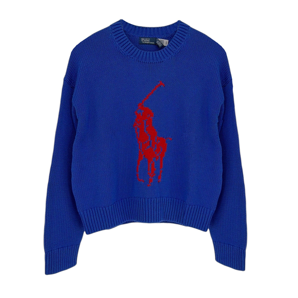 POLO RALPH LAUREN Long Sleeve Crew Neck Pullover in Bright Royal S