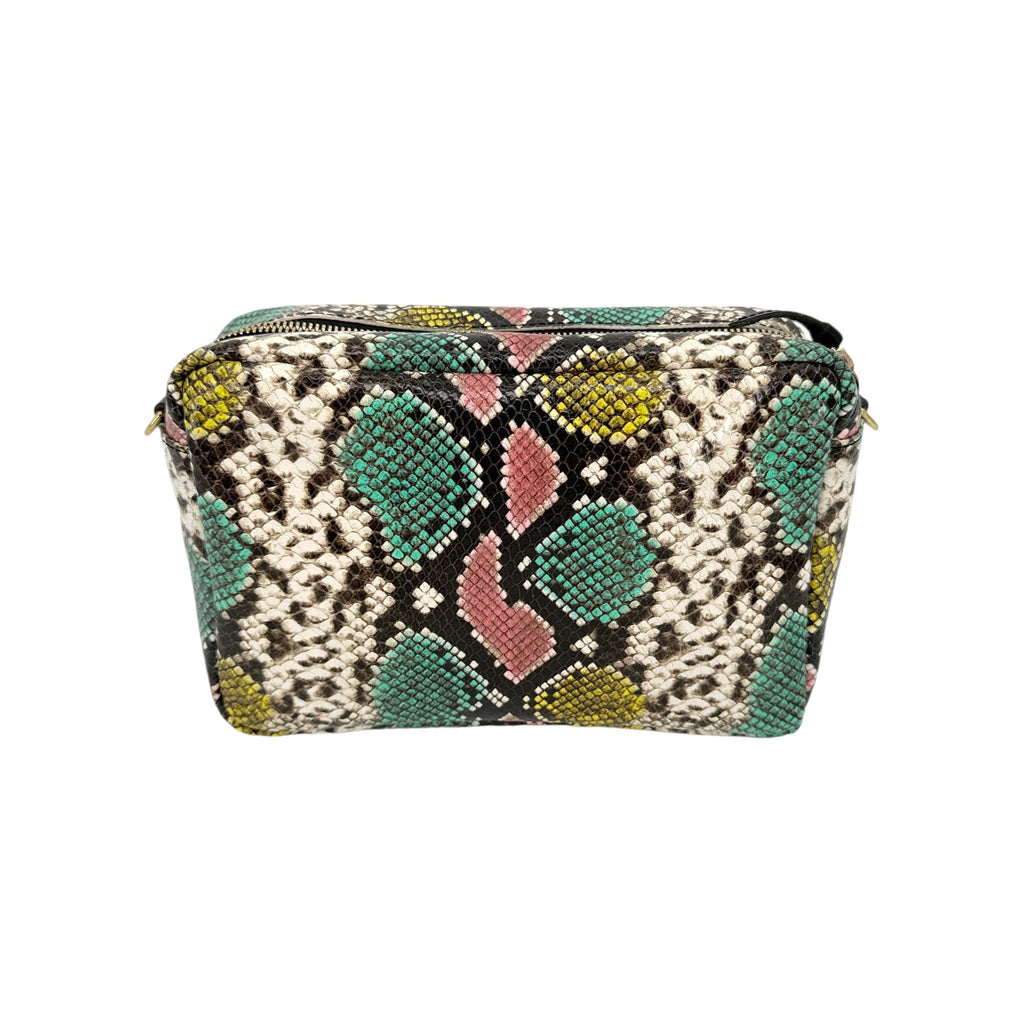 CLARE V. Marisol Bag Pastel Painted Snake with Chain Crossbody Strap