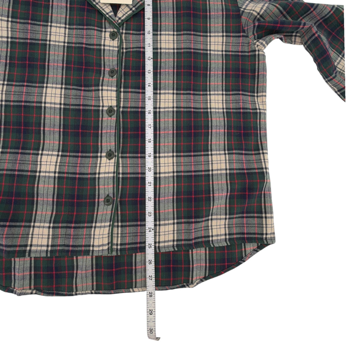 THE GREAT. The Flannel Pajama Top in Pine Lodge Plaid 0|XS
