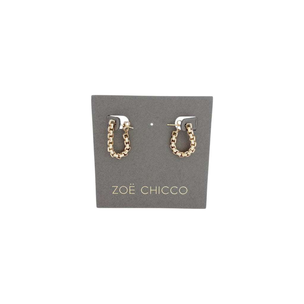 ZOE CHICCO 14k Gold Large Box Chain Huggie Earrings