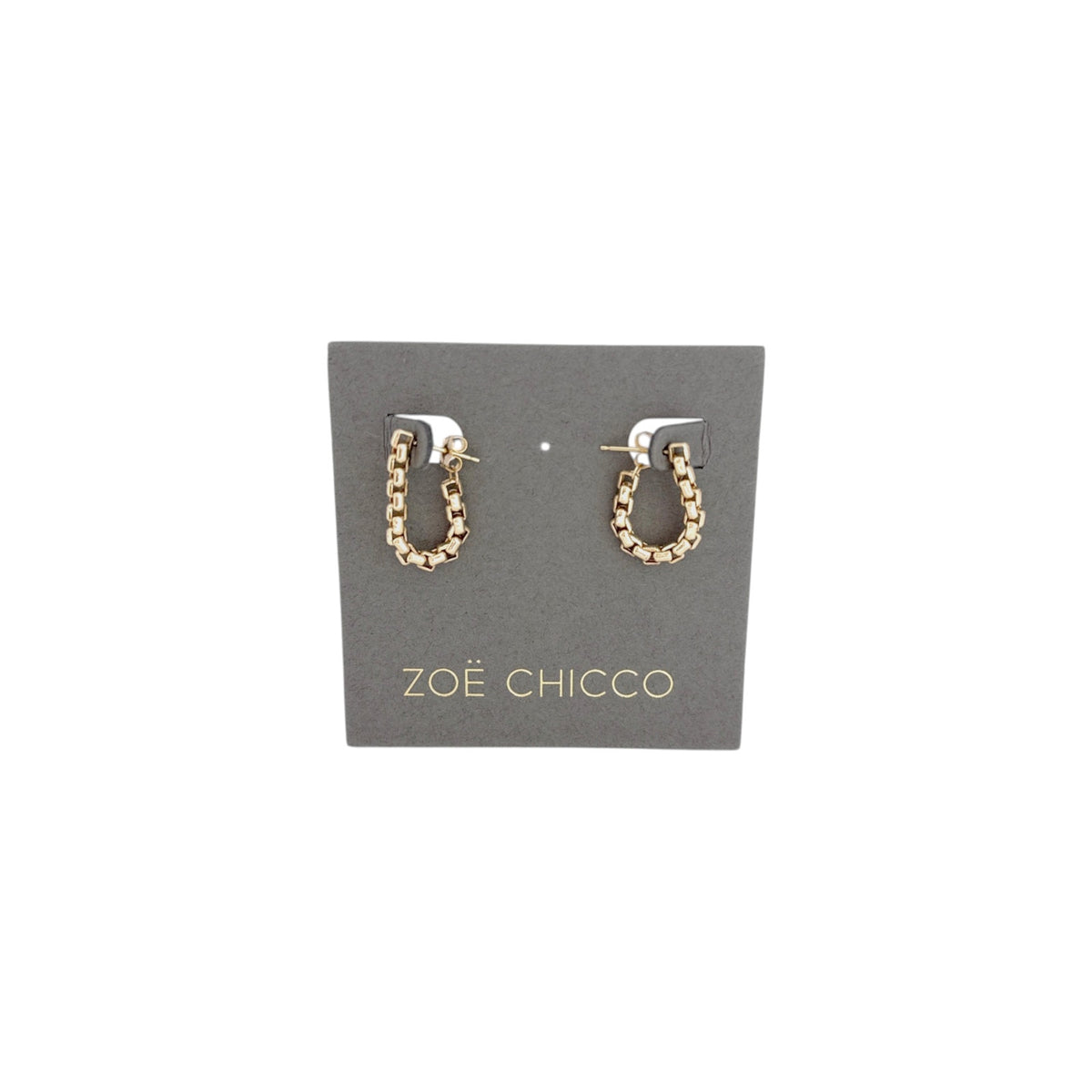 ZOE CHICCO 14k Gold Large Box Chain Huggie Earrings