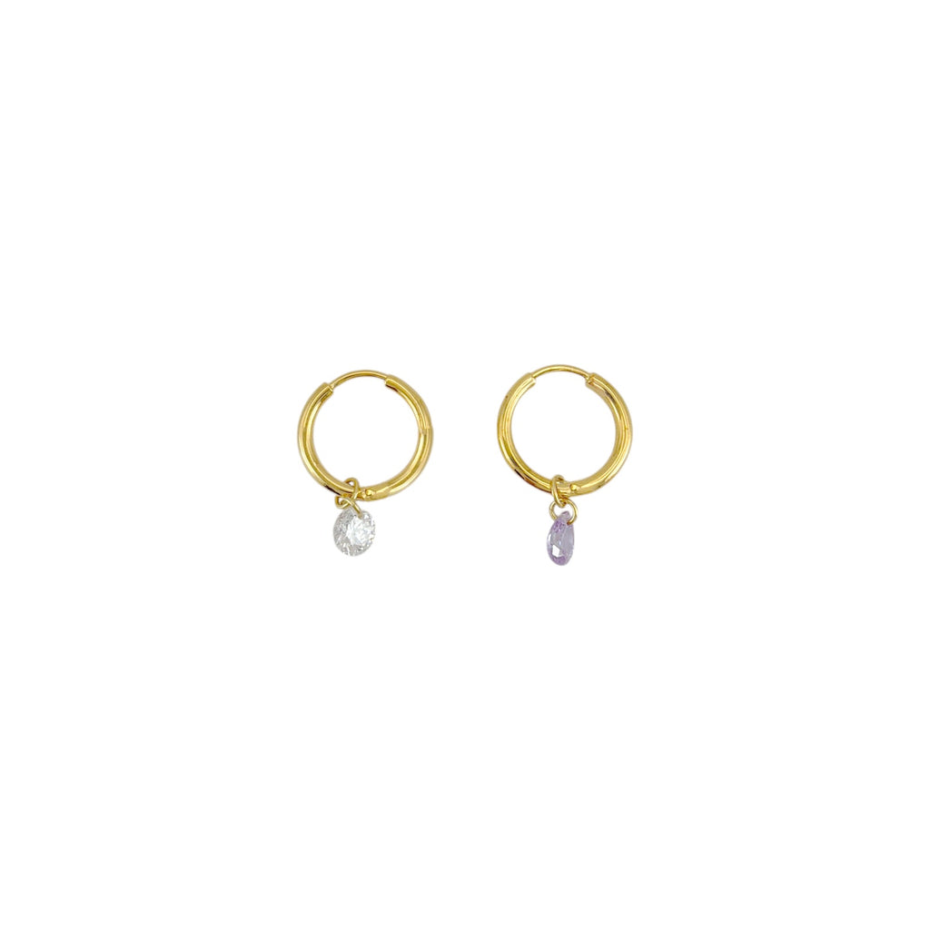 COMPLETEDWORKS Cubic Zirconia &amp; Gold Vermeil Hoop Earrings