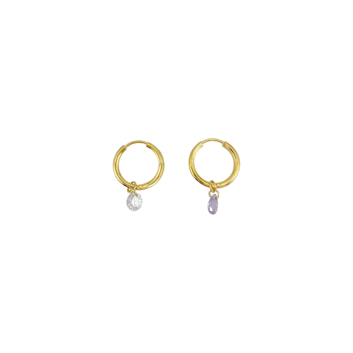 COMPLETEDWORKS Cubic Zirconia &amp; Gold Vermeil Hoop Earrings