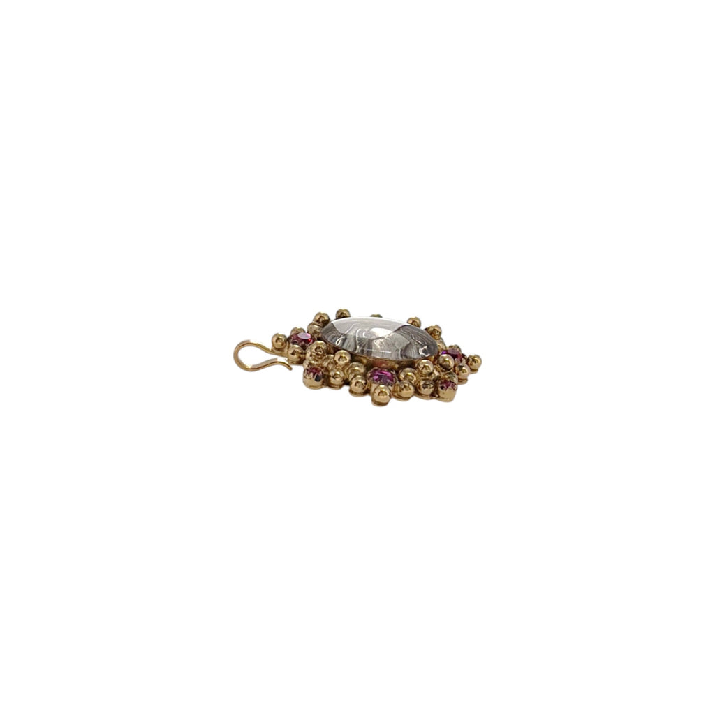 VIRGINS SAINTS & ANGELS VSA Charm Oval Cloister Sacred Heart in Gold & Pink