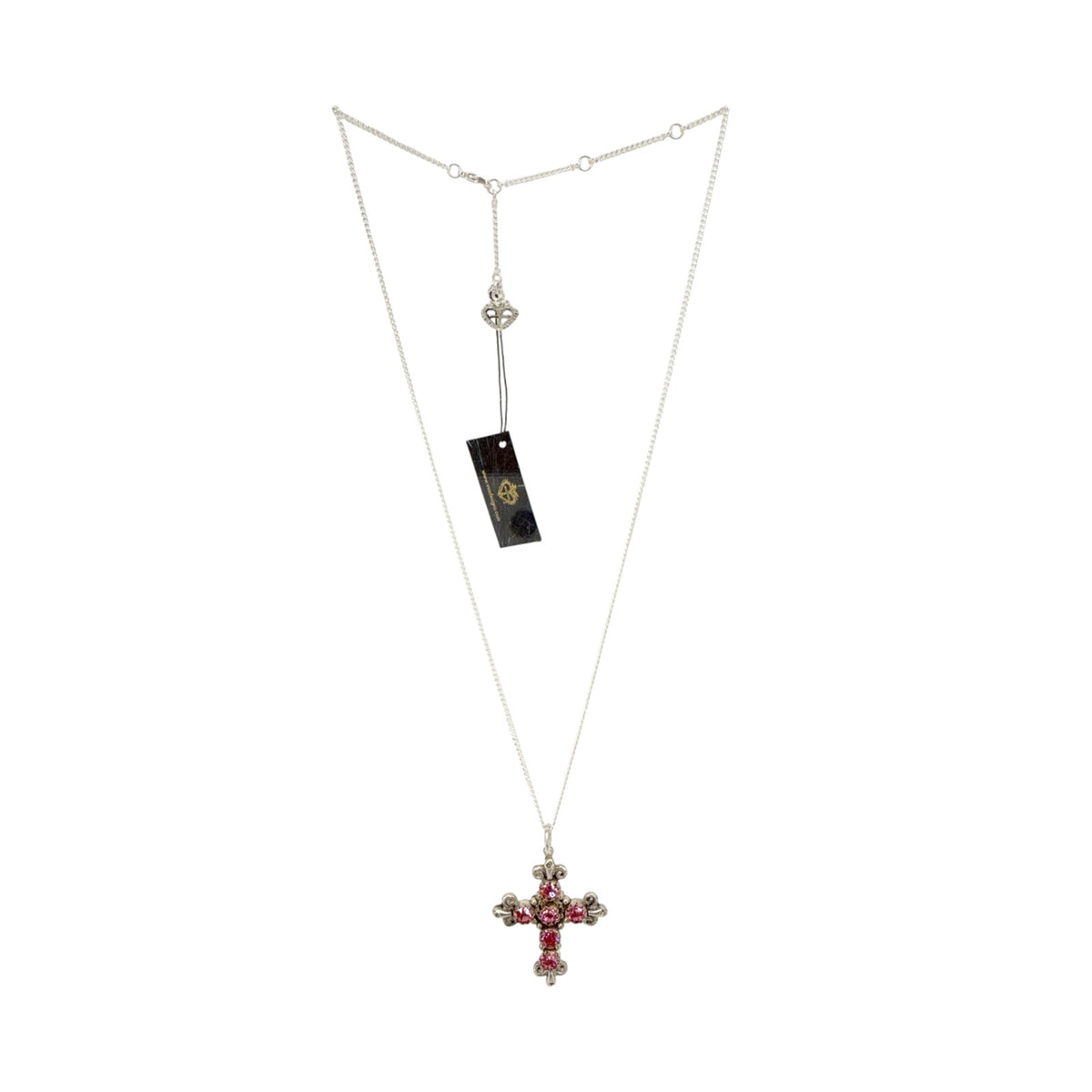 VIRGINS SAINTS & ANGELS VSA Addie Charm Necklace Silver & Pink