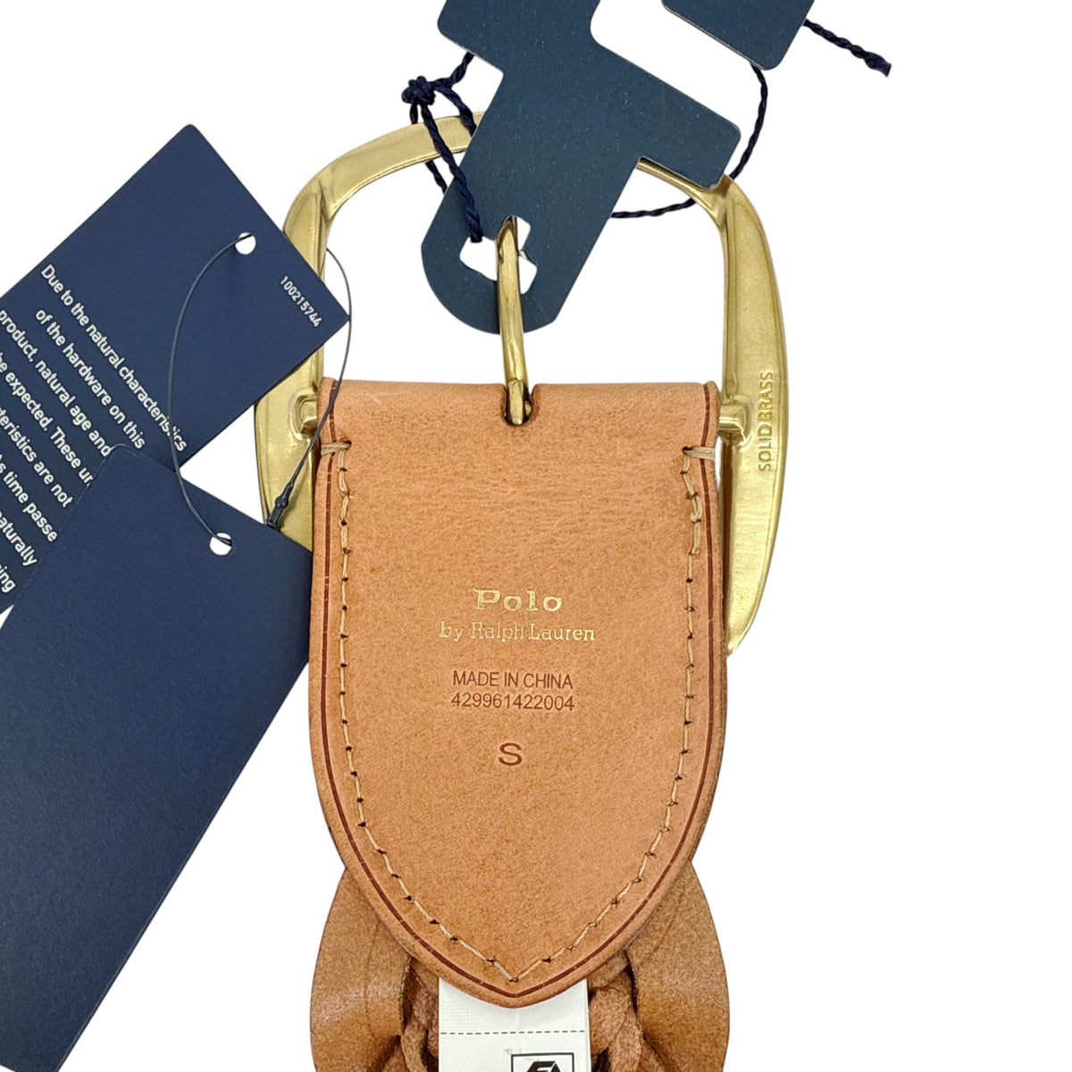 POLO RALPH LAUREN Double-Braided Leather Belt Natural S