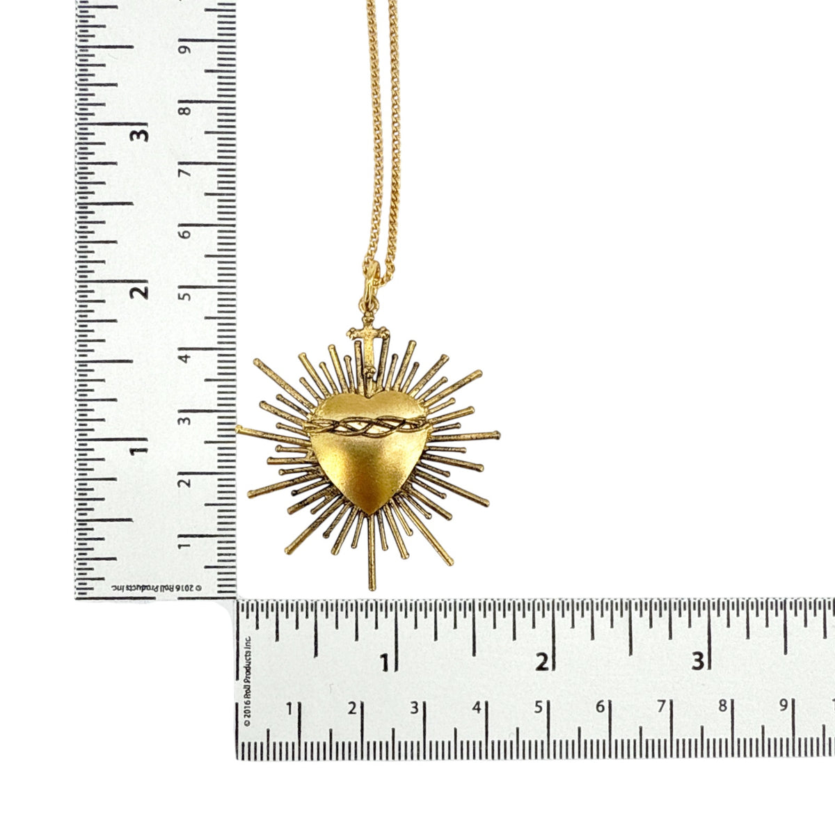 VSA Sacred Flame Charm Necklace in Gold 20"