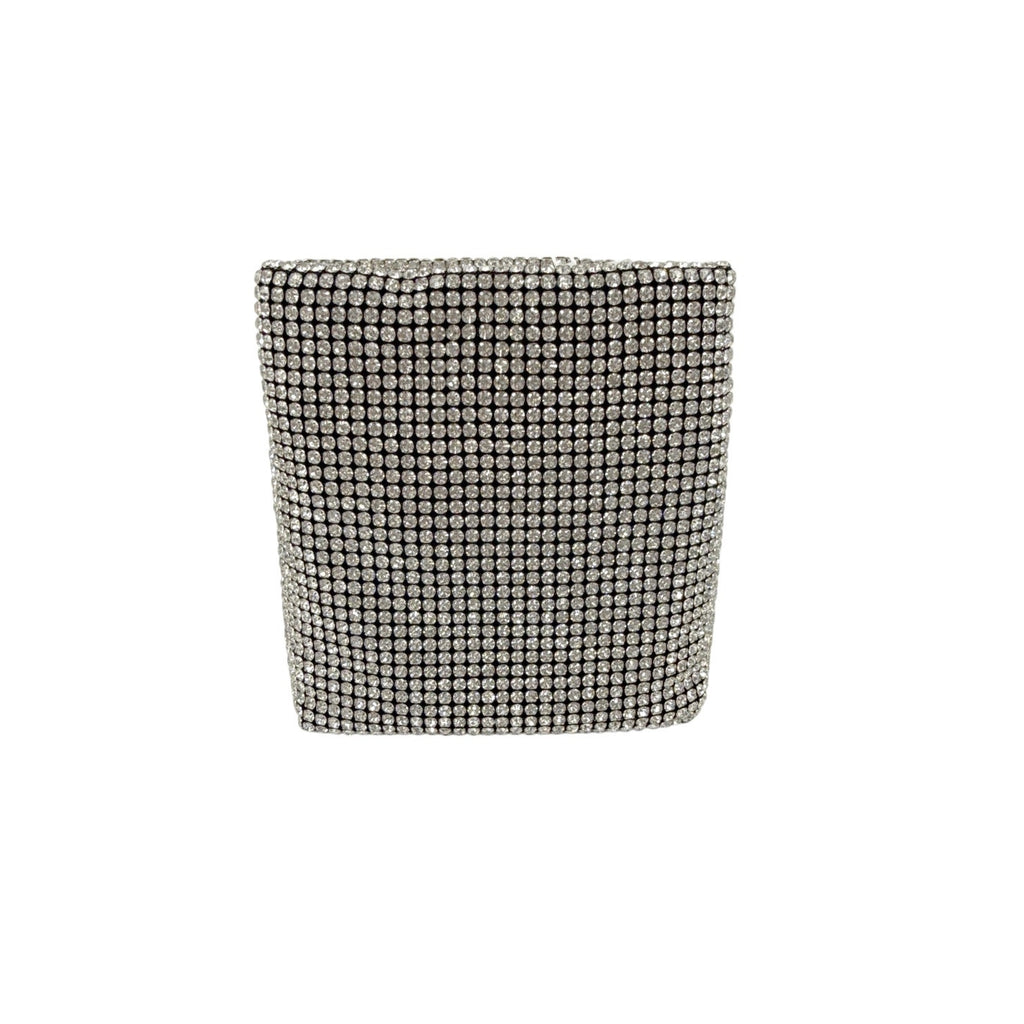 TORY BURCH Night Owl Crystal Embellished Mini Tote in Silver