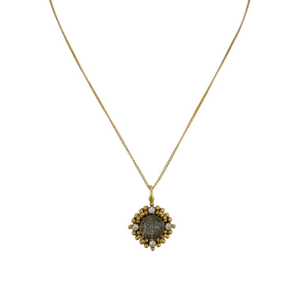 VSA Petite Cloister San Benito Charm Necklace in Gold
