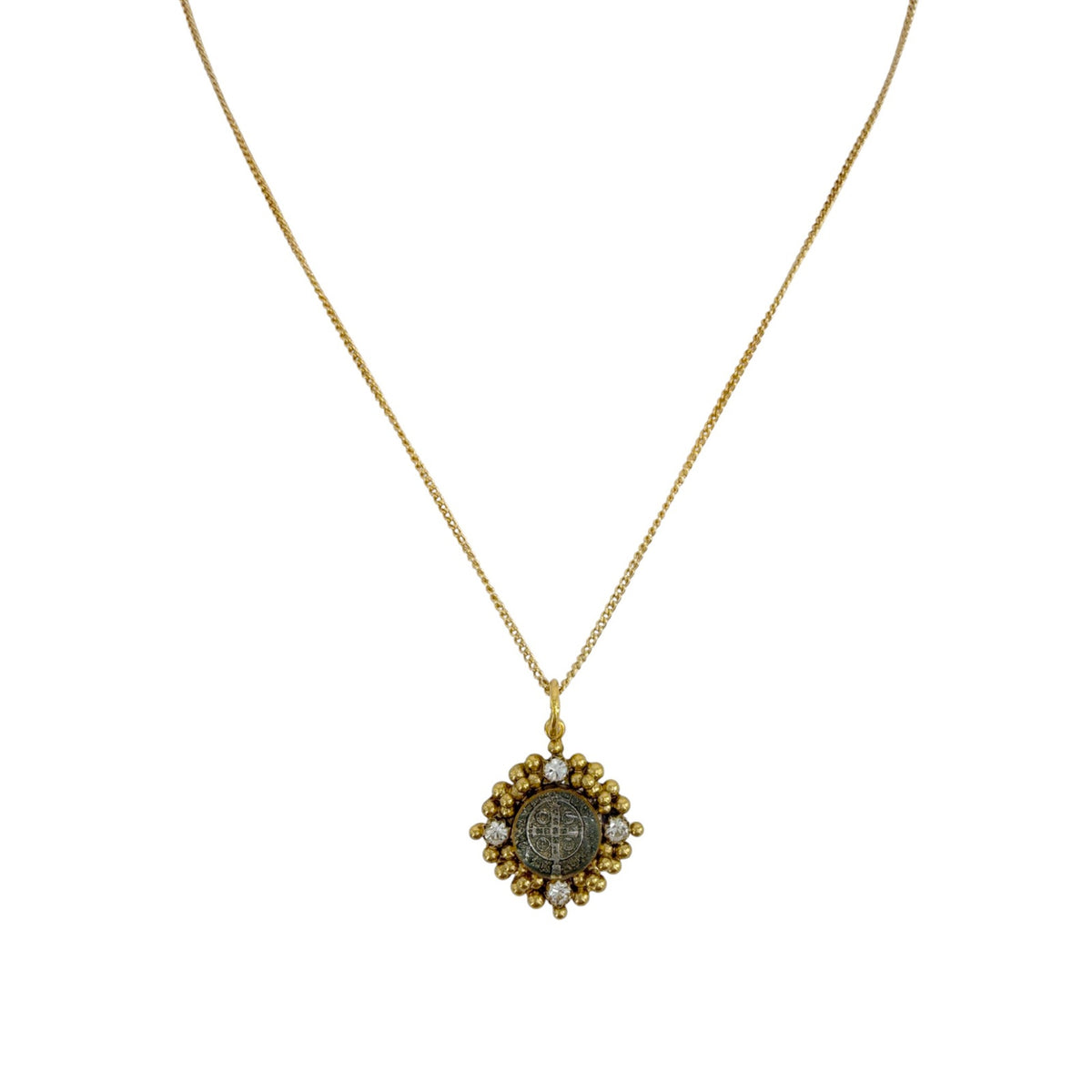 VSA Petite Cloister San Benito Charm Necklace in Gold