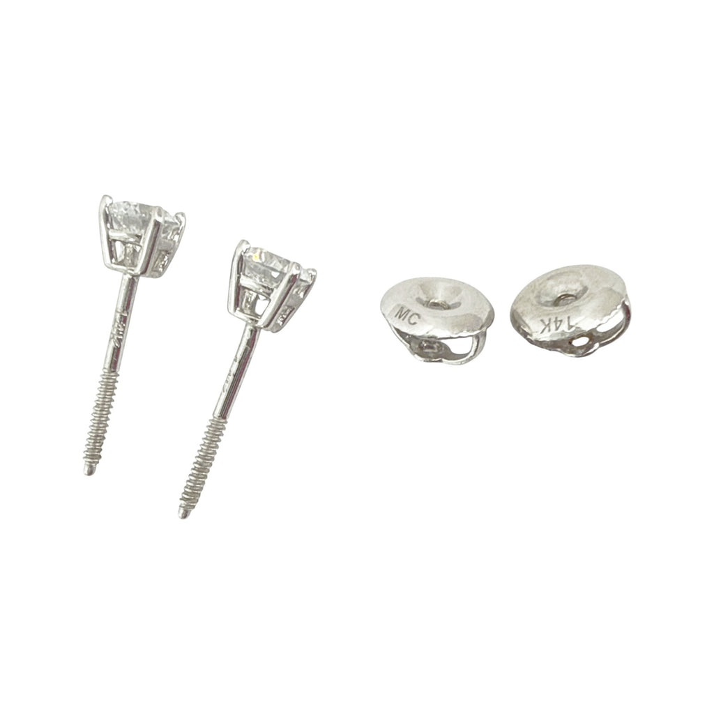 DIAMOND Certified Lab-Grown Solitaire Stud Earrings .5 CTW in 14k White Gold