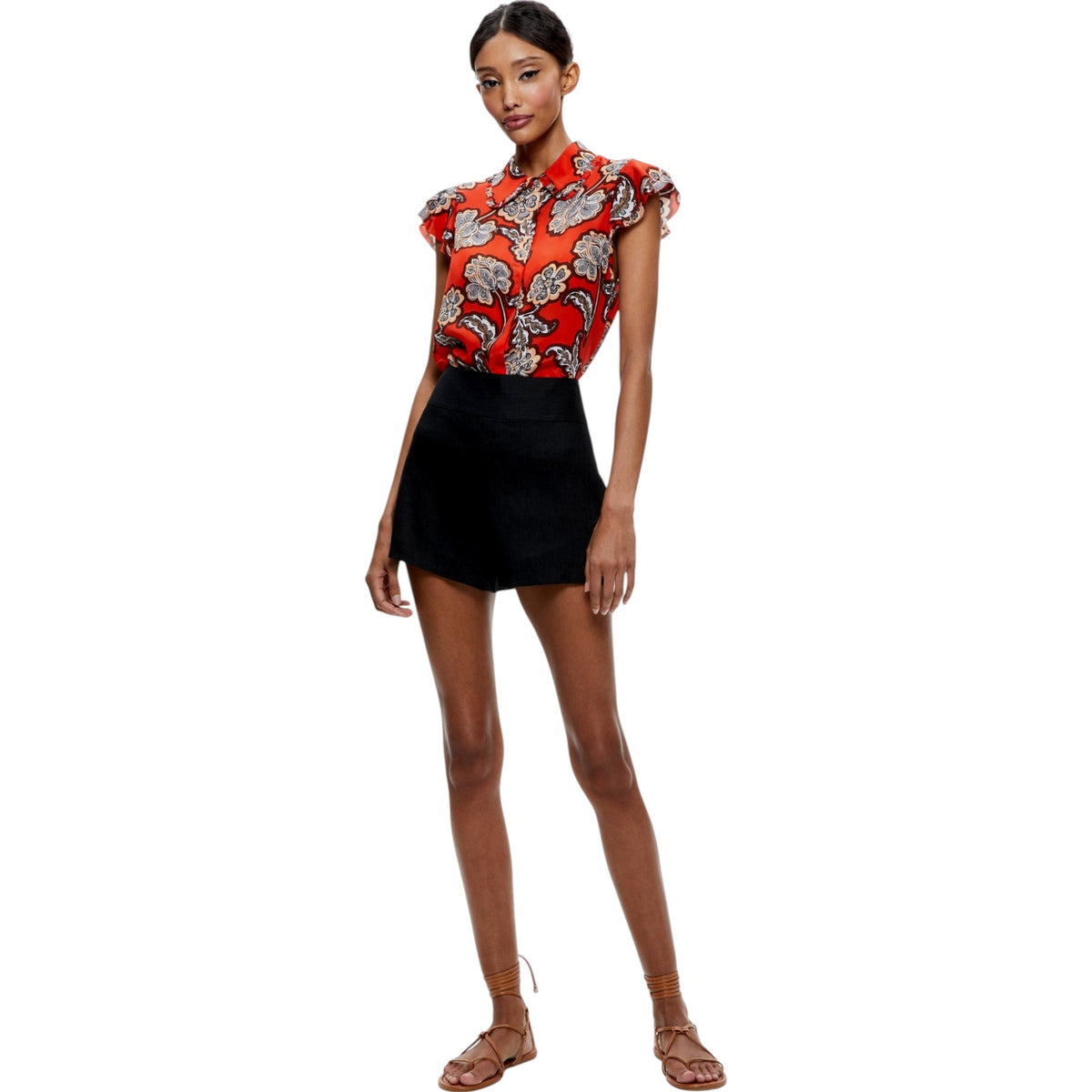 ALICE+OLIVIA Martel Silk Blouse in Landmark S