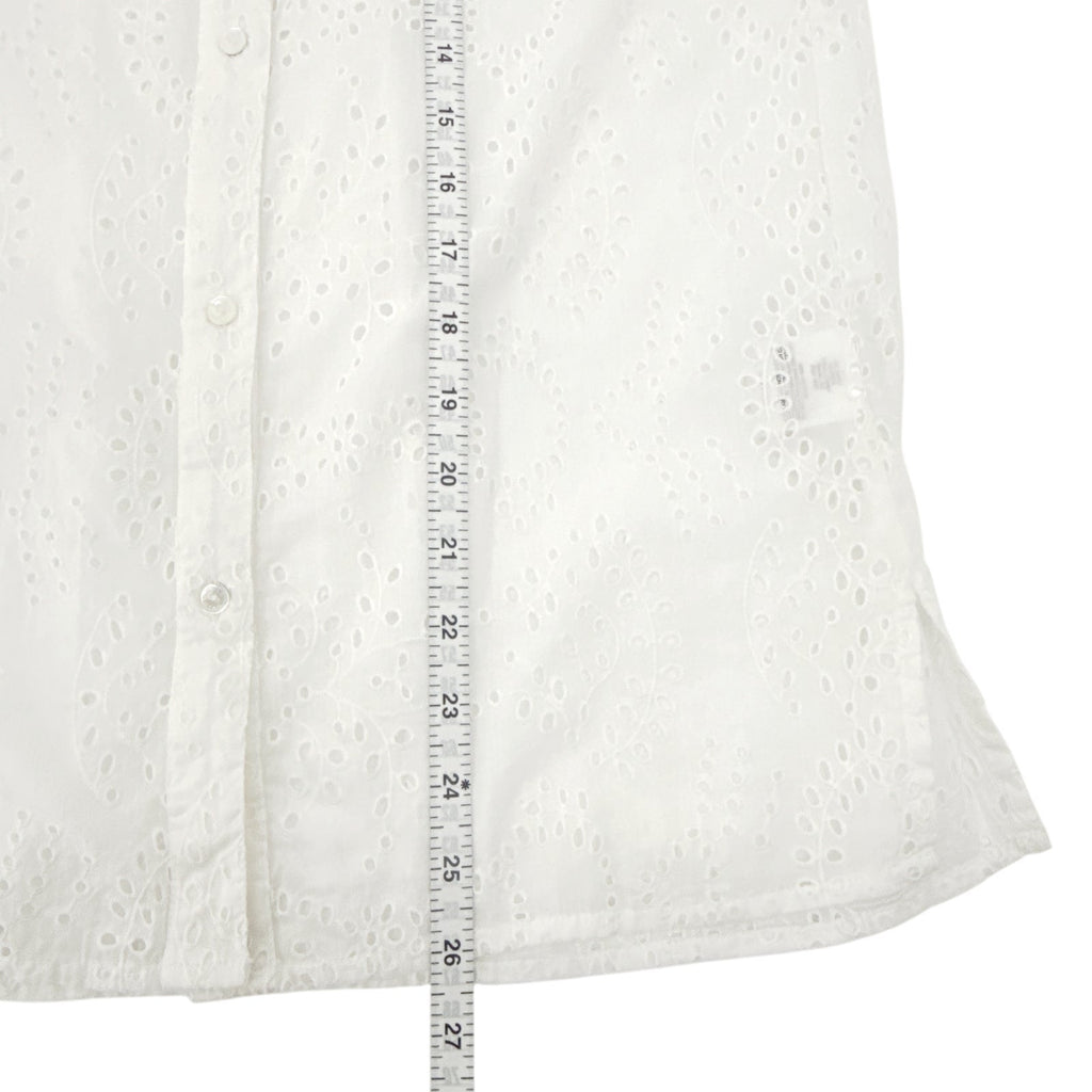NILI LOTAN Andree Eyelet Shirt in Ivory XS