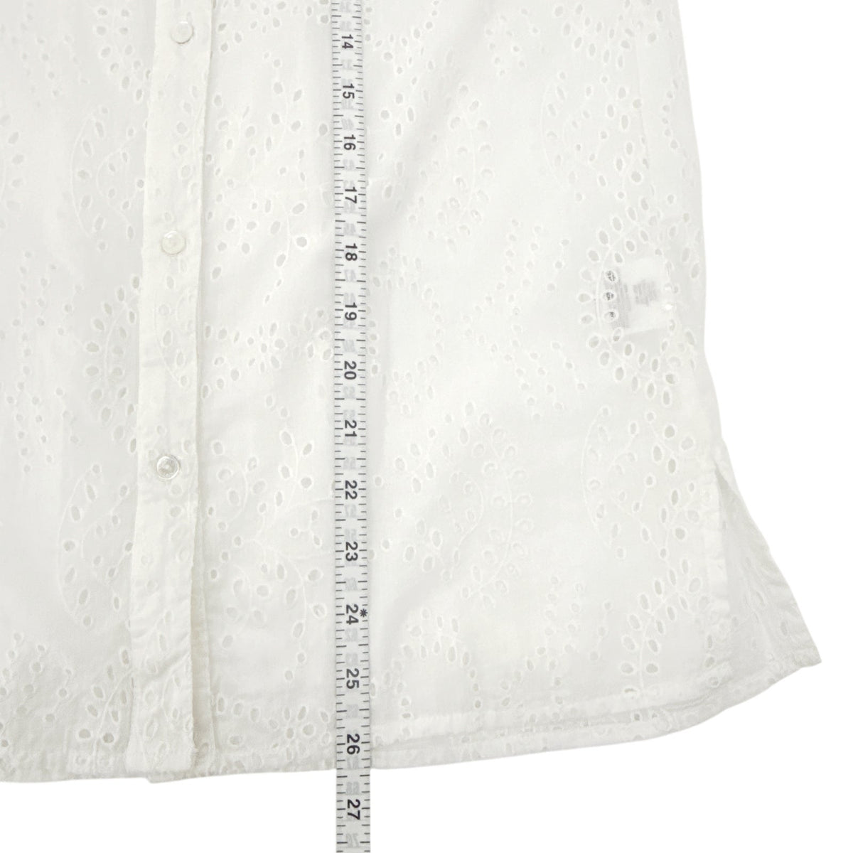 NILI LOTAN Andree Eyelet Shirt in Ivory XS
