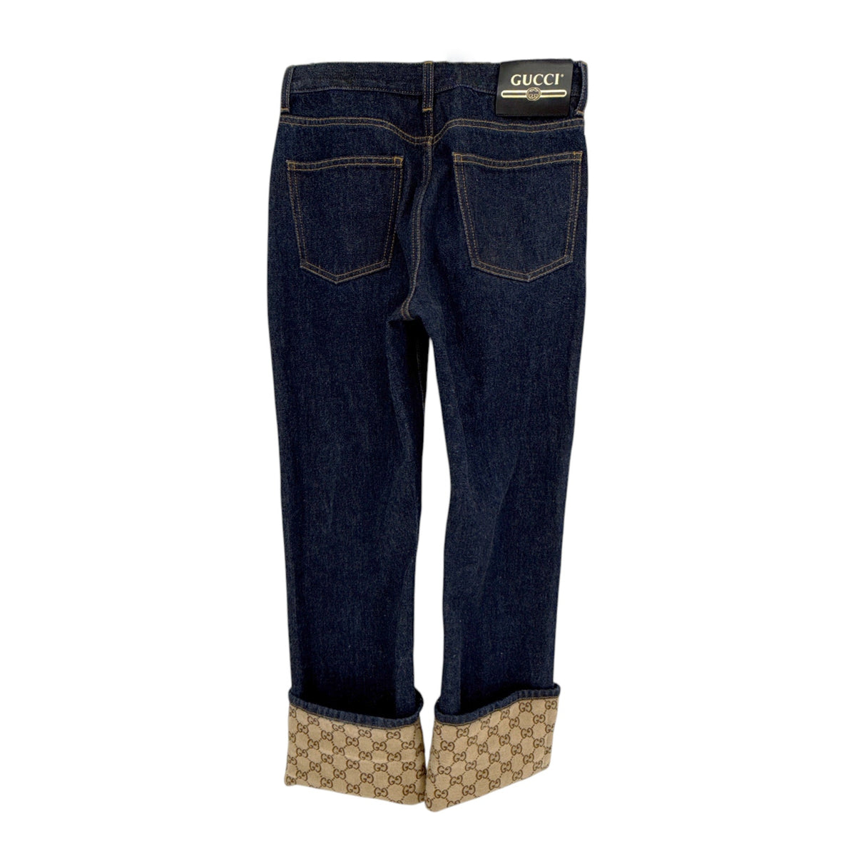 GUCCI Denim Pants with GG Supreme Canvas Cuff 24