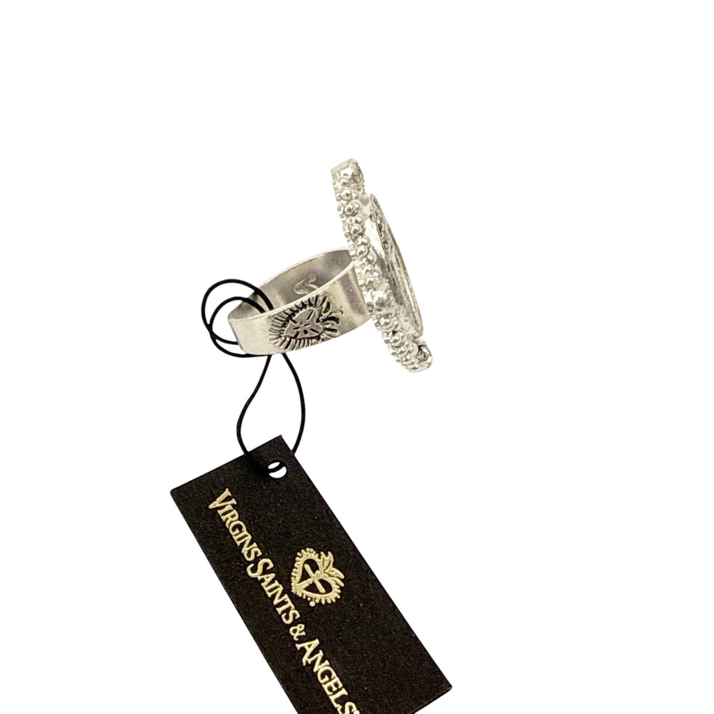 VSA Petite Oval Cloister Fatima Ring in Silver 6