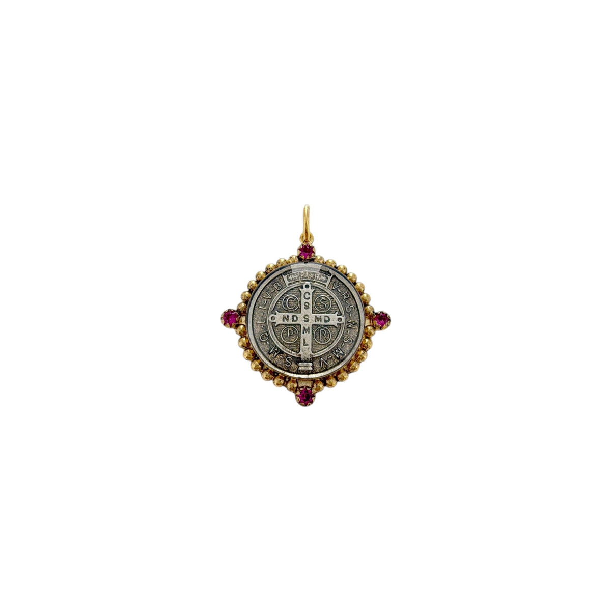 VIRGINS SAINTS & ANGELS VSA Bespoke San Benito Medallion in Gold & Pink