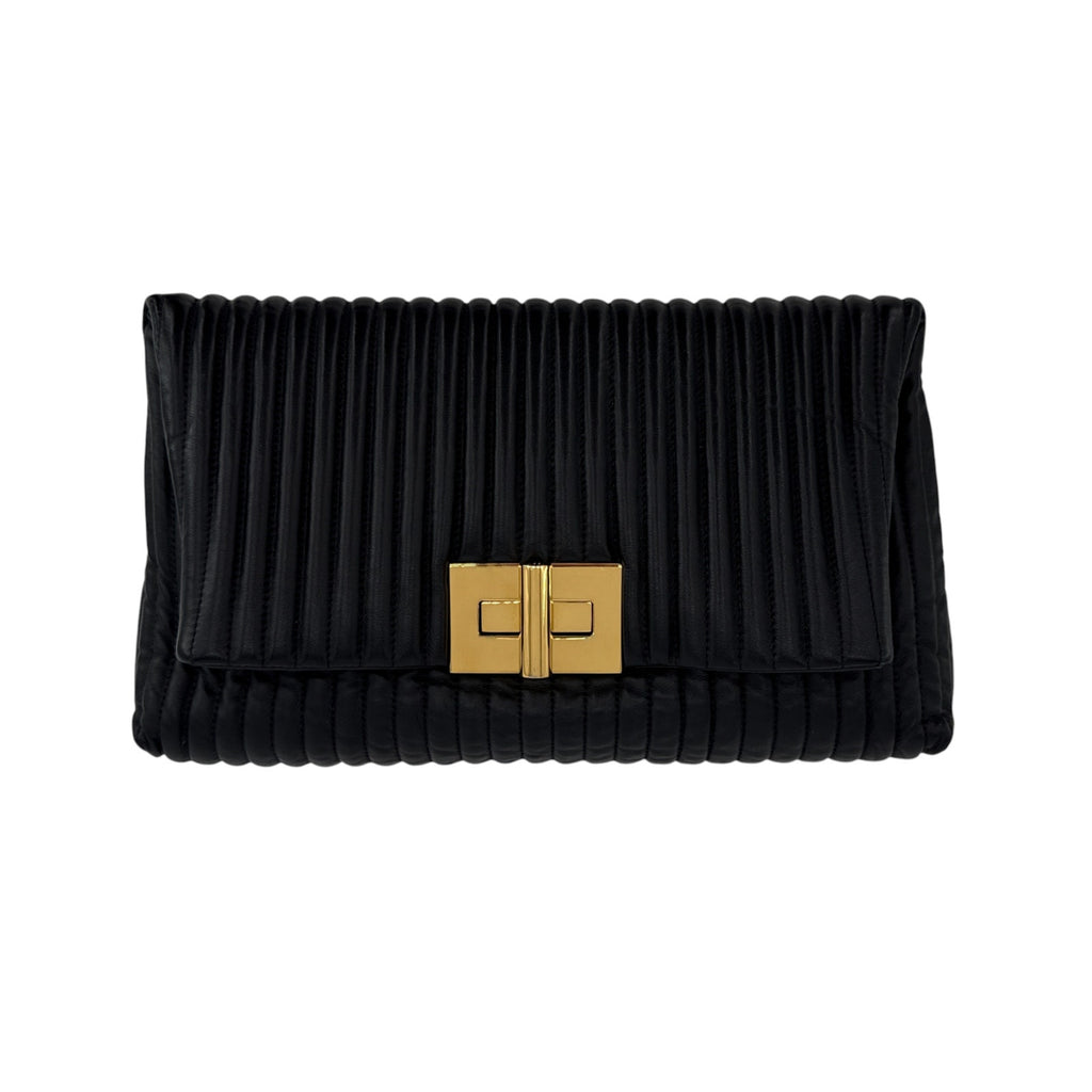 TOM FORD Calfskin Quilted Natalia Clutch in Black