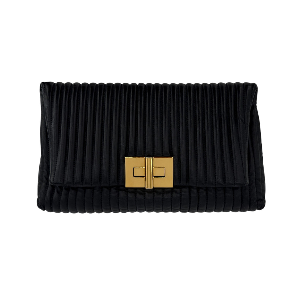 TOM FORD Calfskin Quilted Natalia Clutch in Black