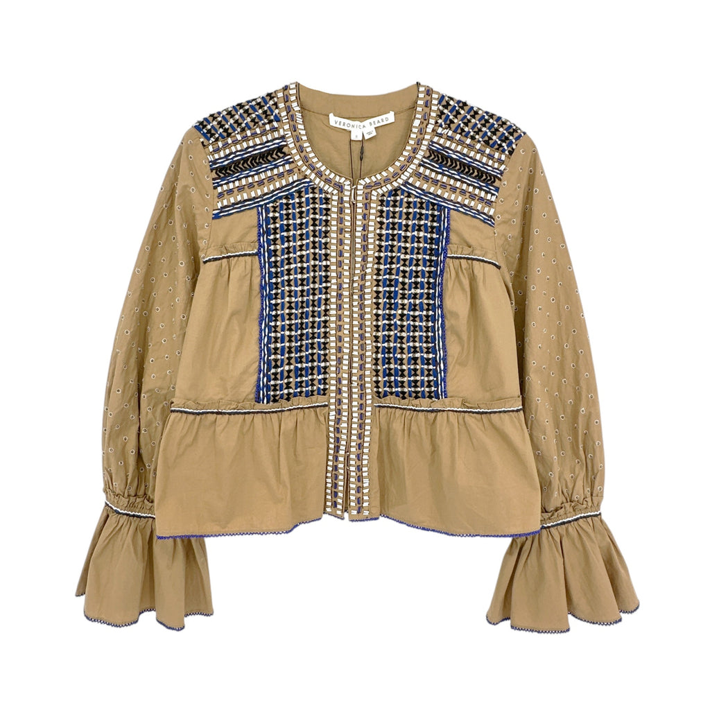 VERONICA BEARD Mckenzie Embellished Jacket in Camel S