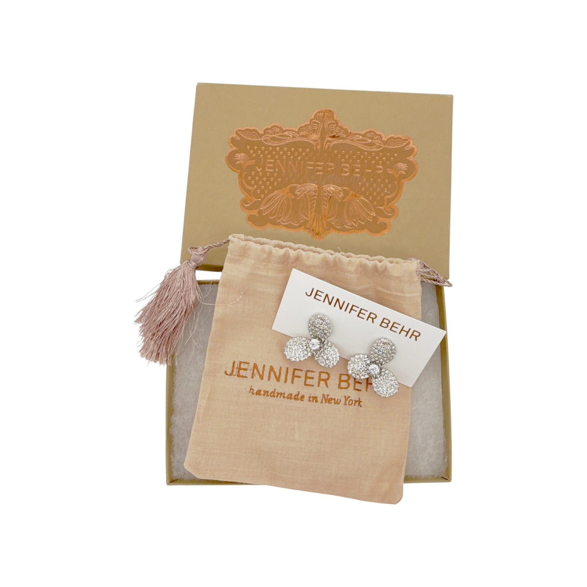 JENNIFER BEHR Amerie Crystal Flower Stud Earrings