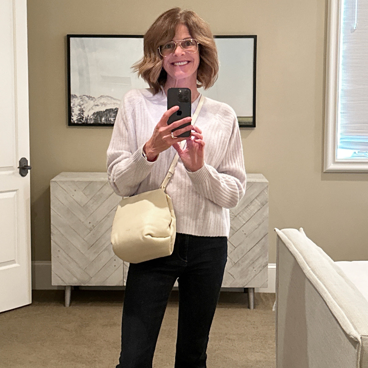 KHAITE The Puffy Agnes Crossbody Bag in Cream