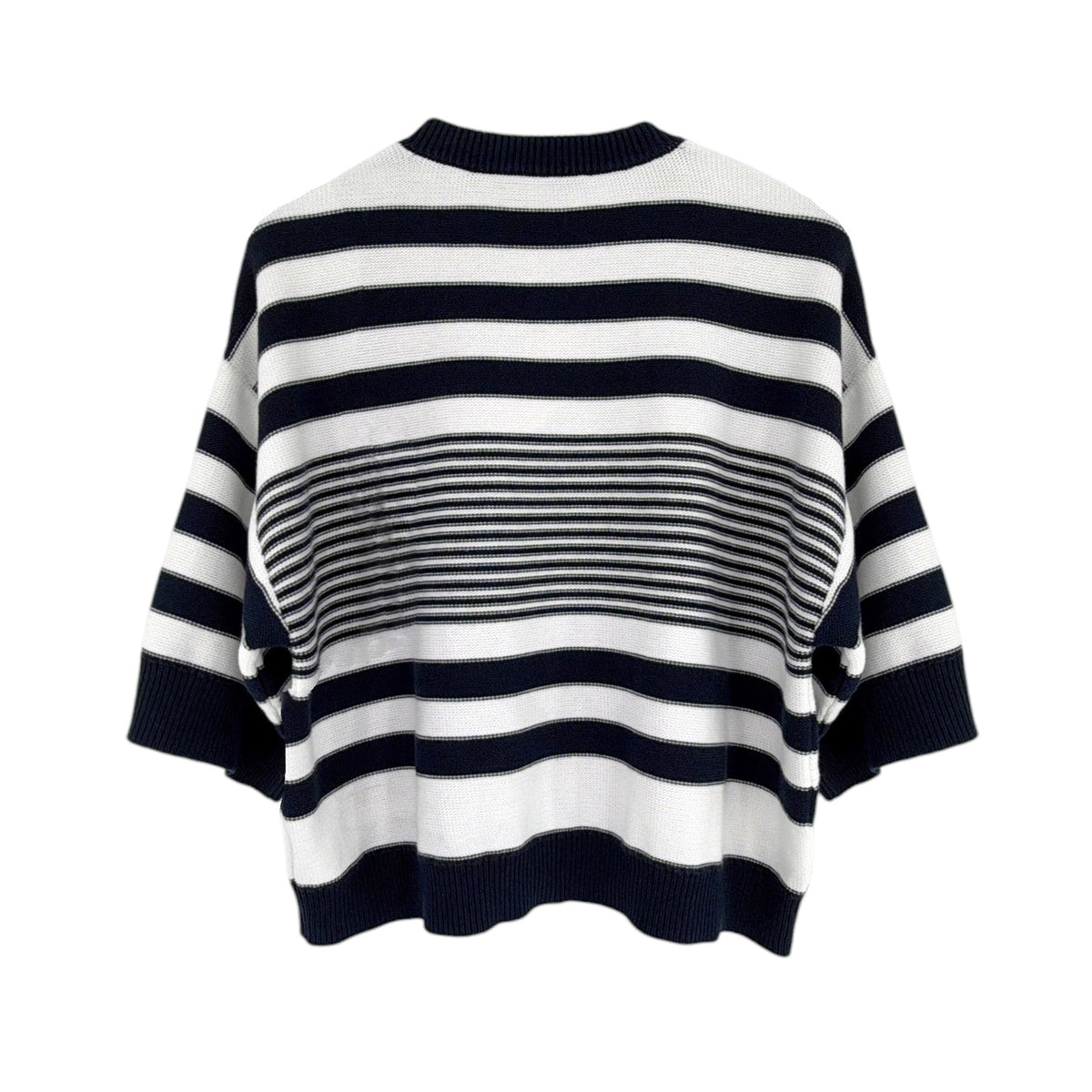 SONIA RYKIEL Pull Rayure Signature Sweater in Blue & White S