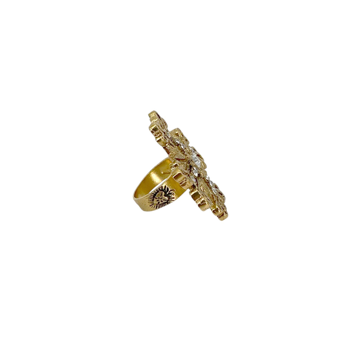 VSA Electra Cross Ring in Gold Size 6