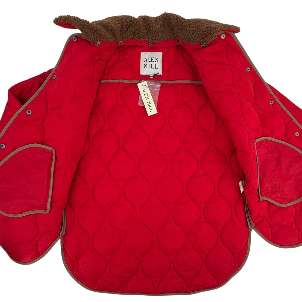 ALEX MILL Wembley Quilted Jacket In Red S