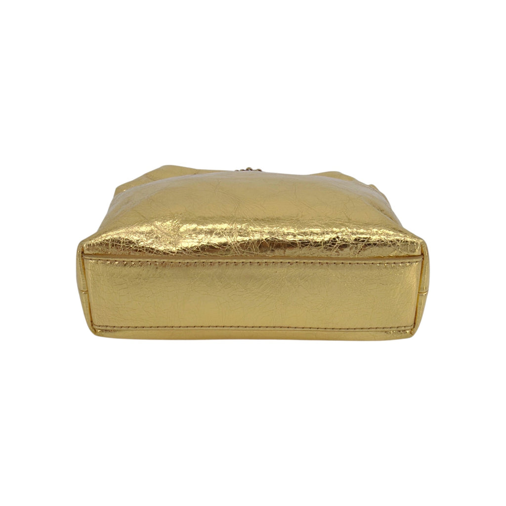 VERONICA BEARD Small Slouch Leather Shoulder Bag in Gold