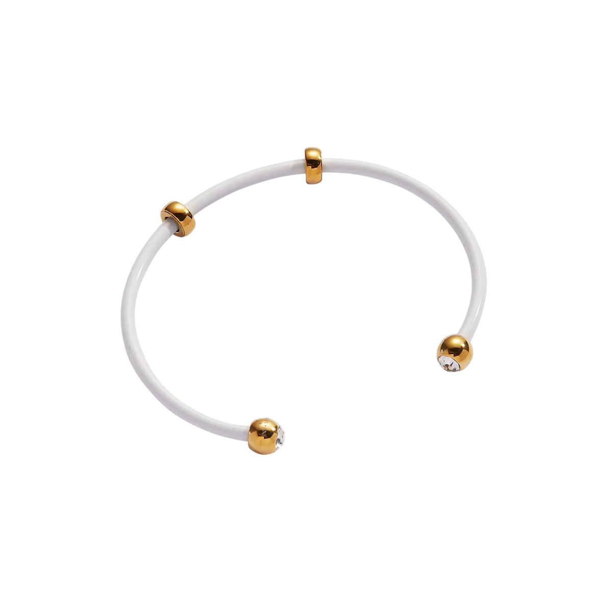 ALEX+ANI Bezel Stone Enamel Cuff White
