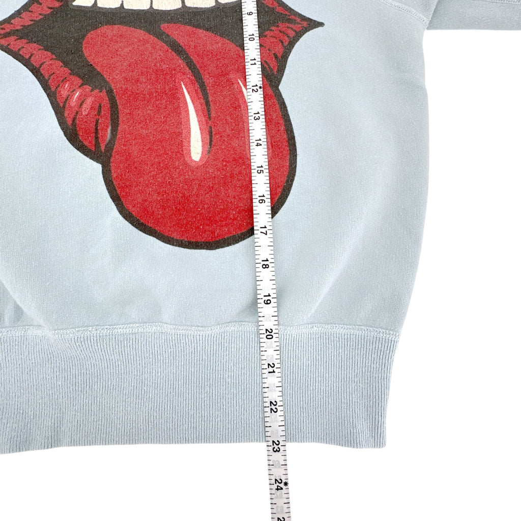 MADEWORN The Rolling Stones 1975 Sweatshirt in Washed Blue XS