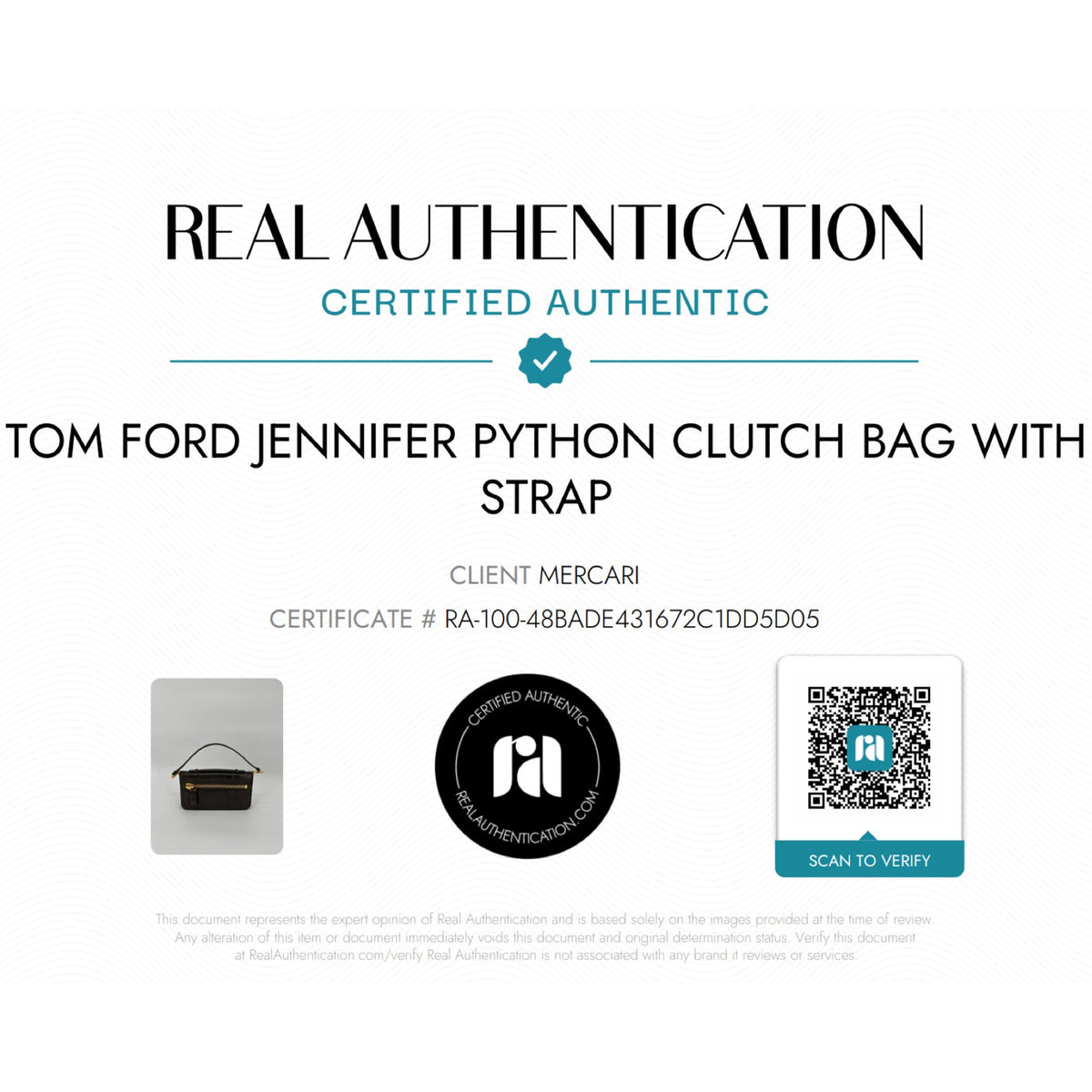 TOM FORD Jennifer Python Clutch Bag with Strap in Graphite