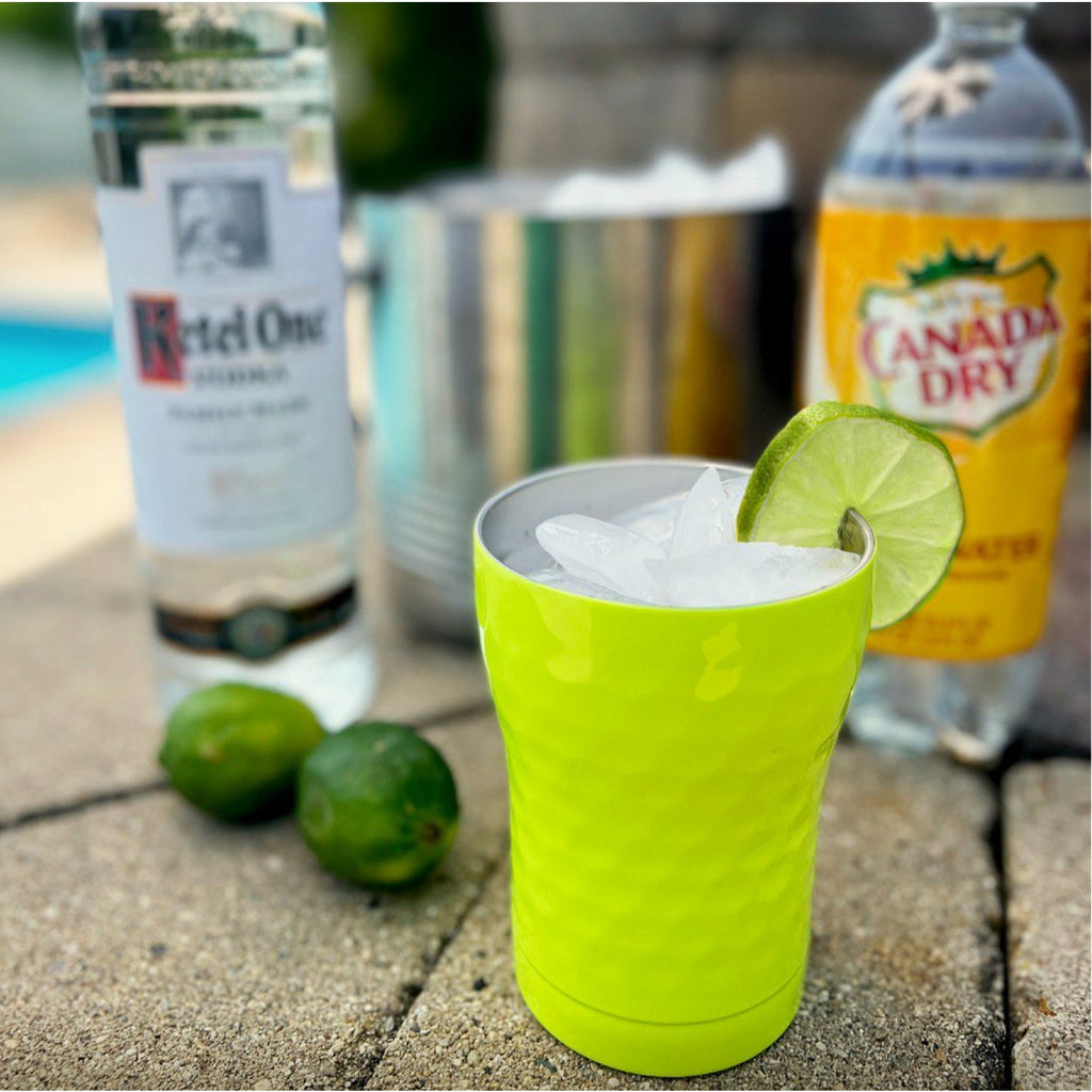 SIC Seriously Ice Cold 12 oz Tumbler in Neon Yellow Dimpled Golf