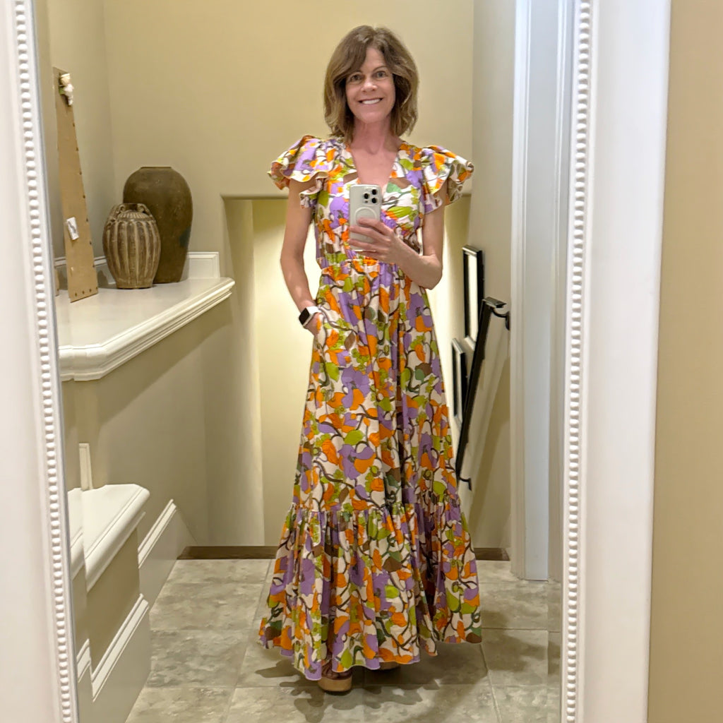 La DOUBLEJ Keira Dress in Vines Bianco