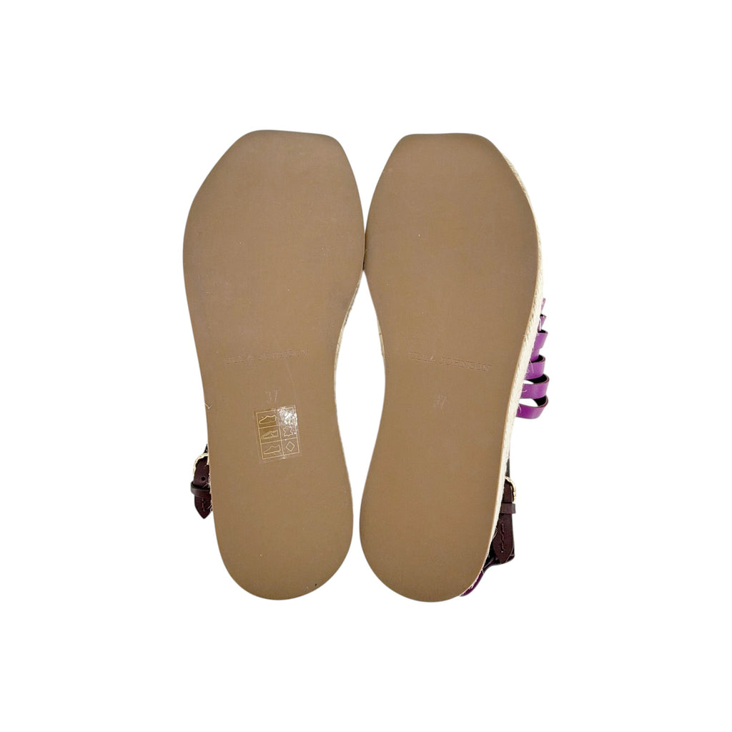 ULLA JOHNSON Valencia Twisted Contrast Flatform Espadrilles In Bitter Chocolate 37
