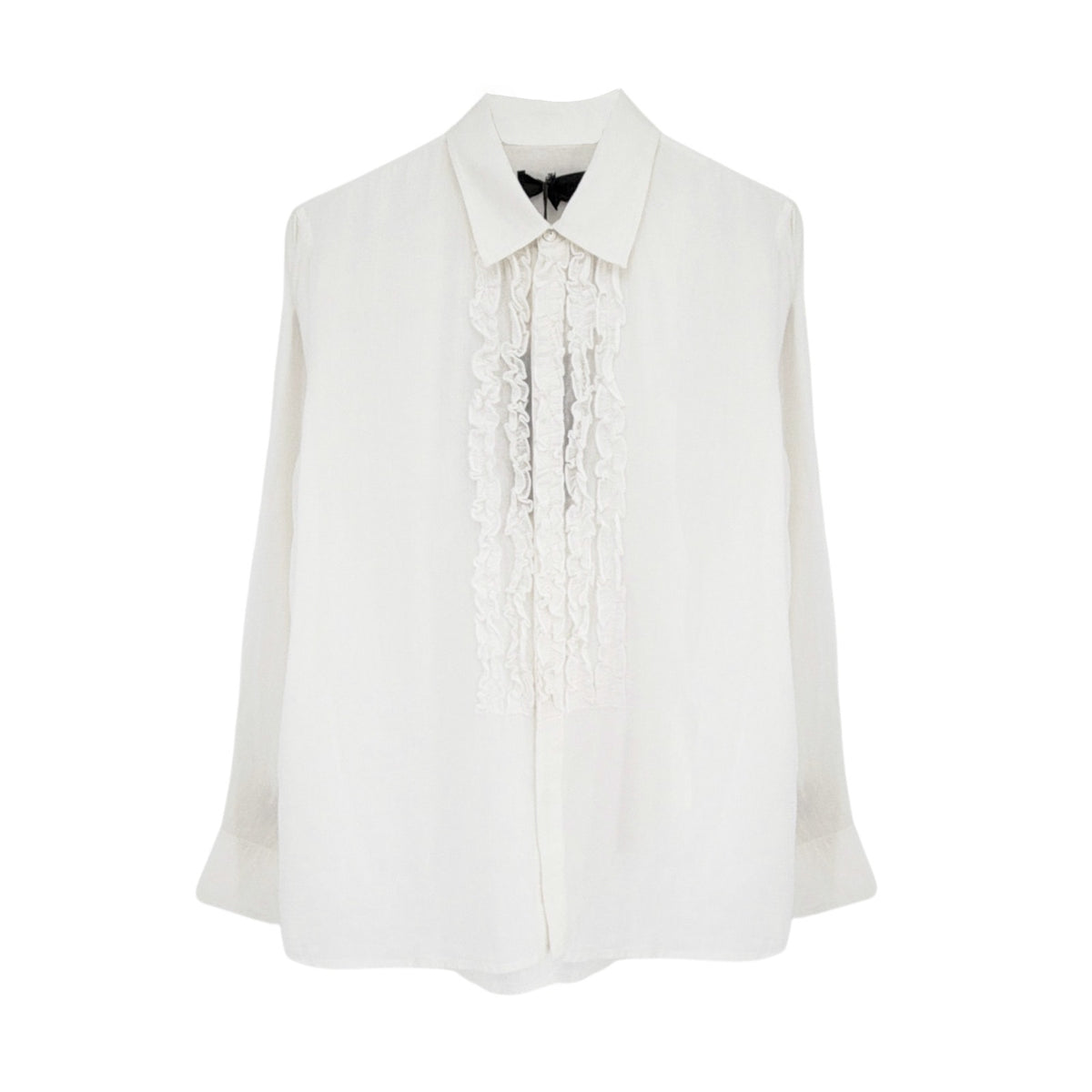 NILI LOTAN Nathael Ruffle Shirt in Ivory S