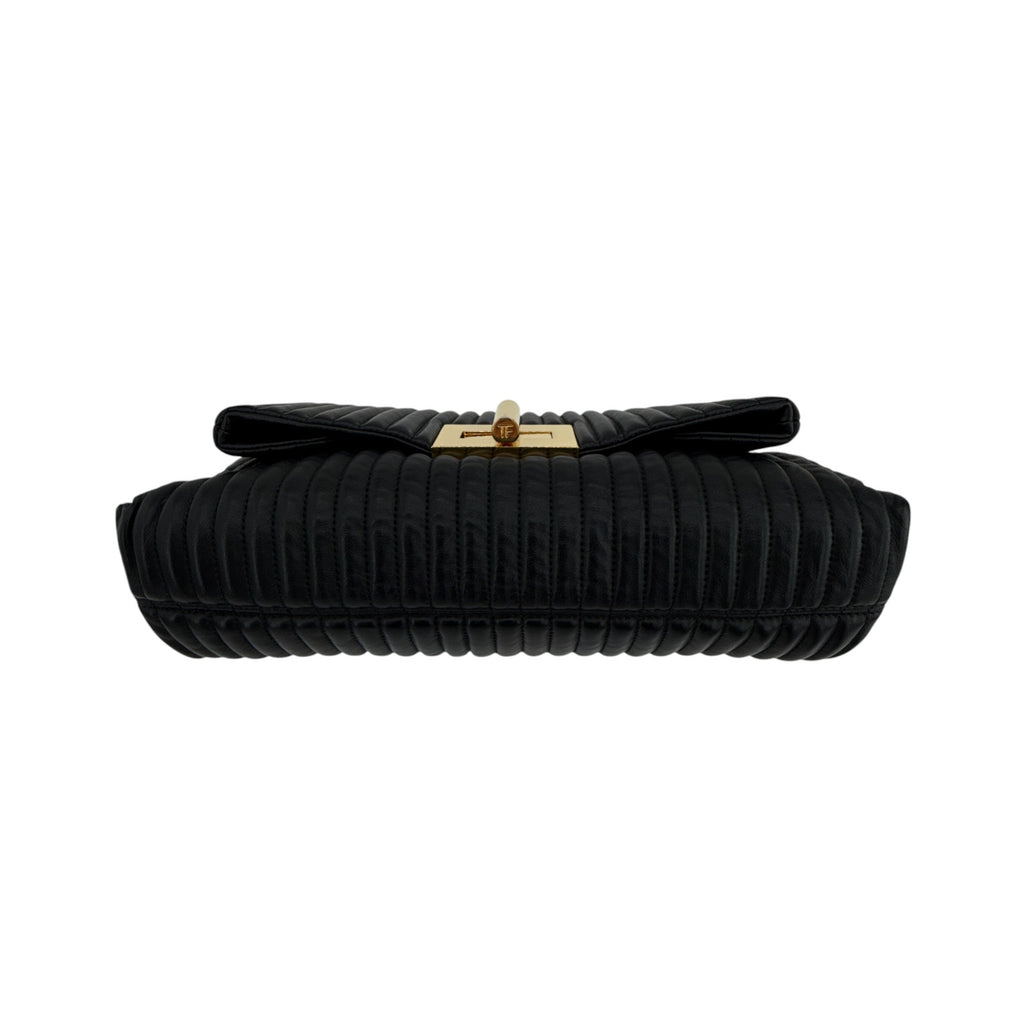 TOM FORD Calfskin Quilted Natalia Clutch in Black
