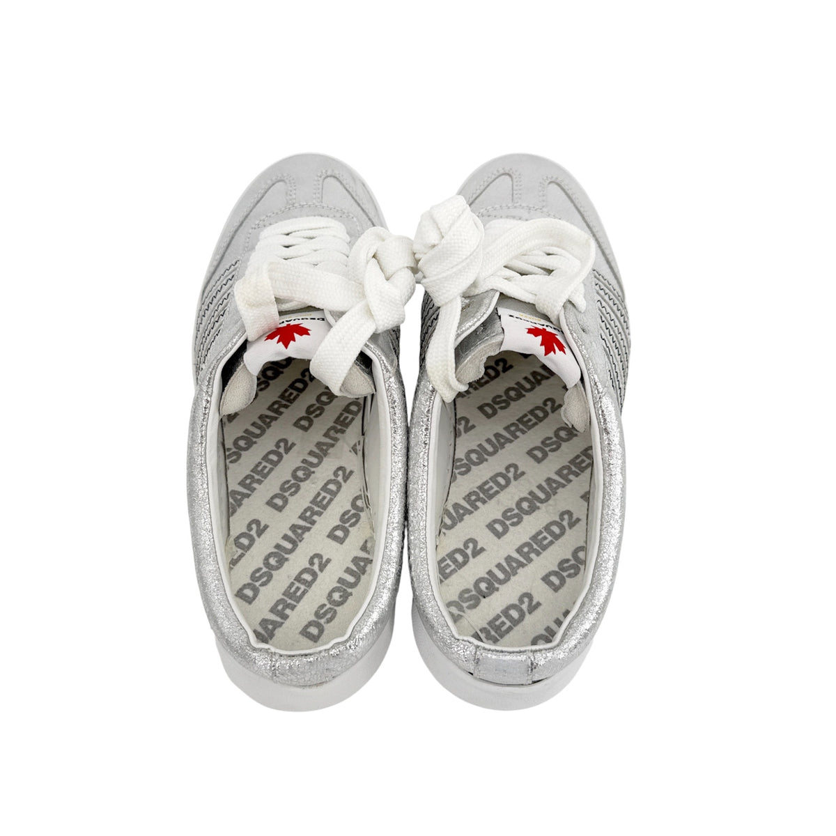 DSQUARED2 Boxer Open Back Mule Sneakers in Silver 37