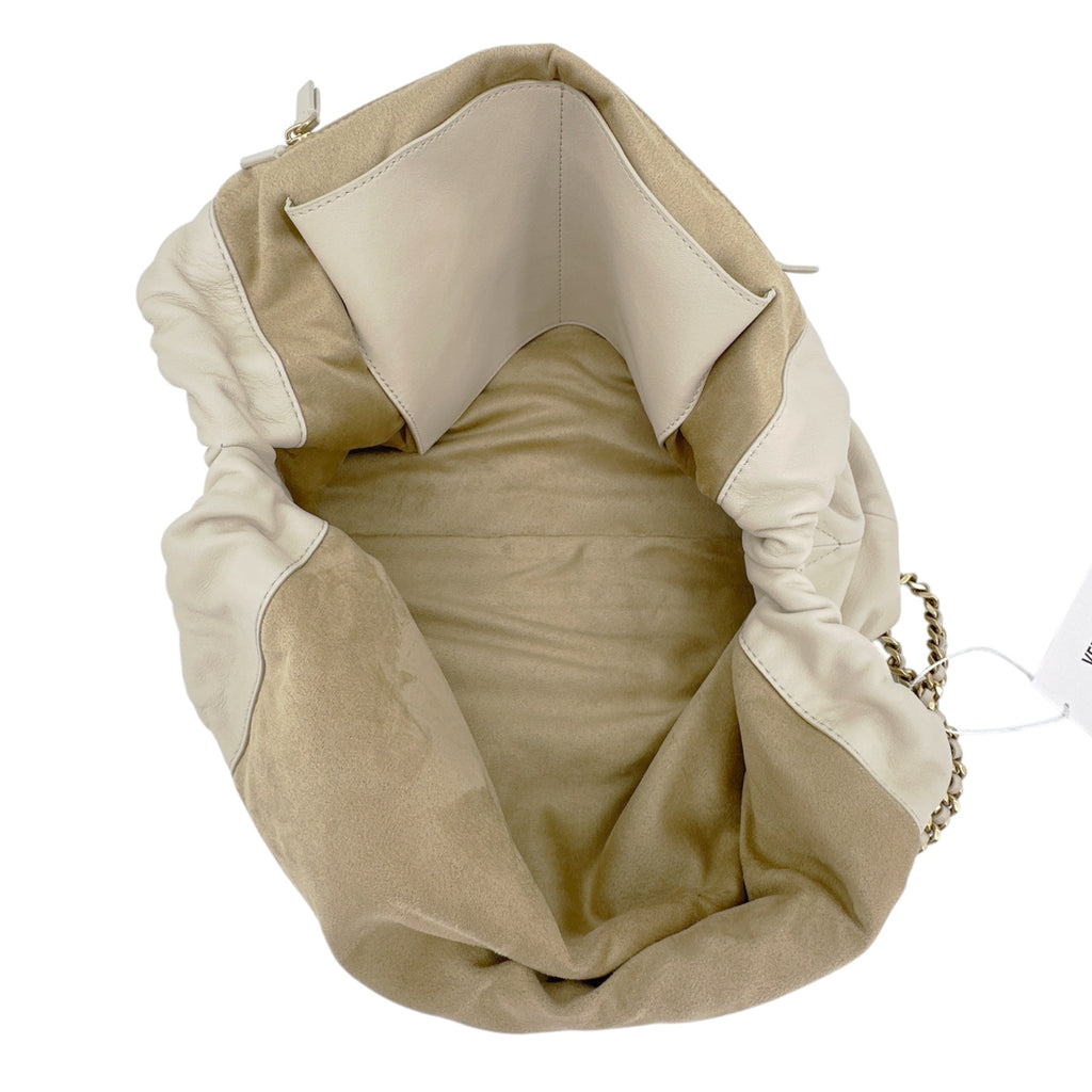 VERONICA BEARD Leather Slouch Bag in Ivory