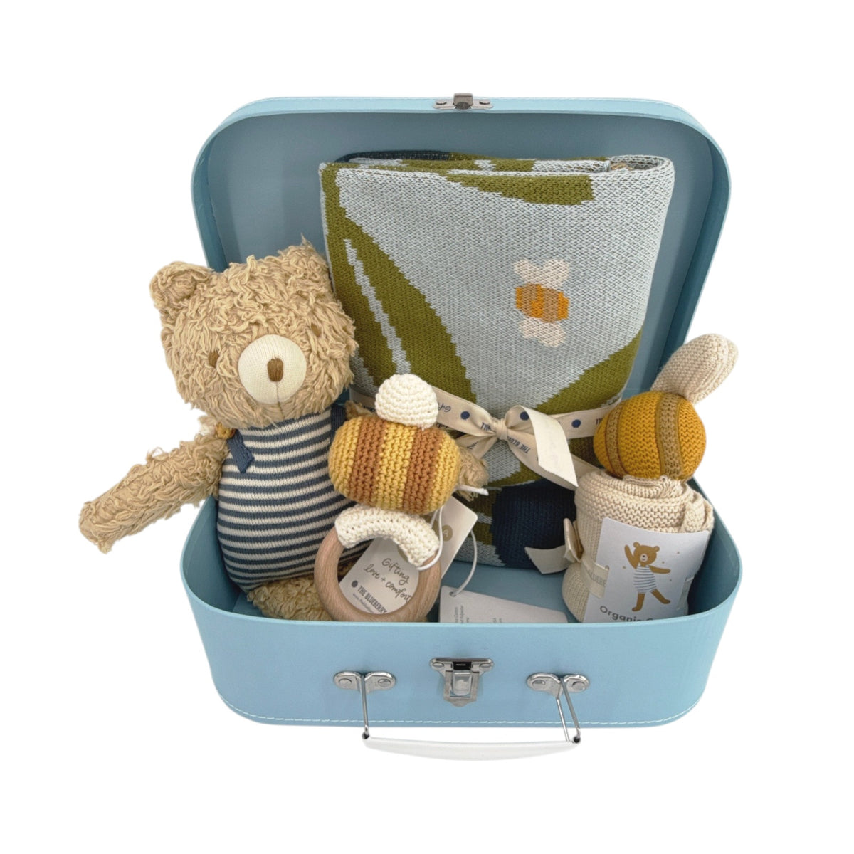 THE BLUEBERRY HILL Blueberry Bear Bee Gift Set: Paperboard Suitcase