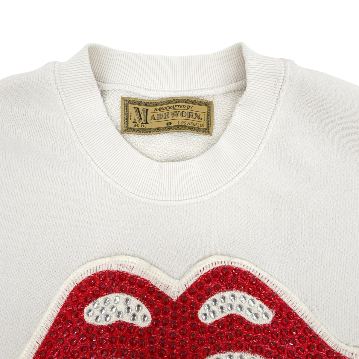 MADEWORN Rolling Stones Crystal Patch Classic Crew Sweatshirt XS
