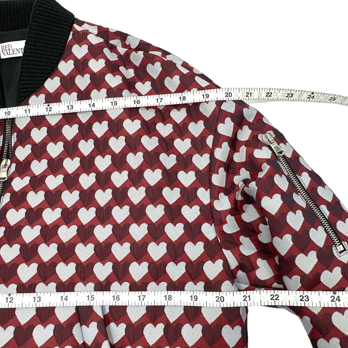 REDVALENTINO Jacquard Heart Bomber Jacket XS
