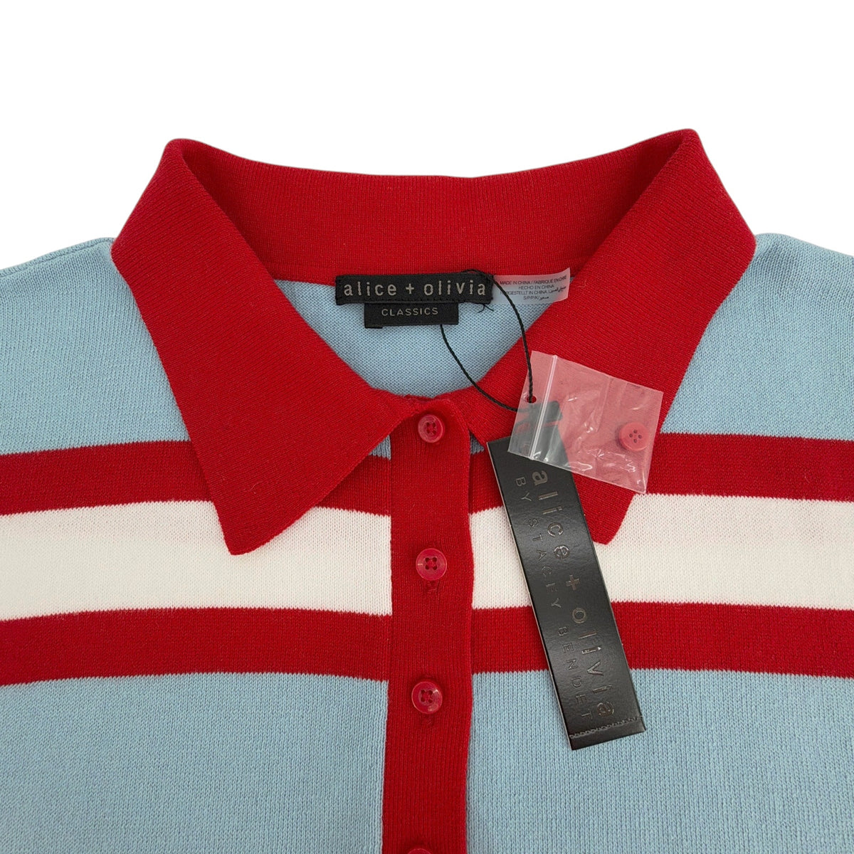 ALICE+OLIVIA Tillie Striped Polo S