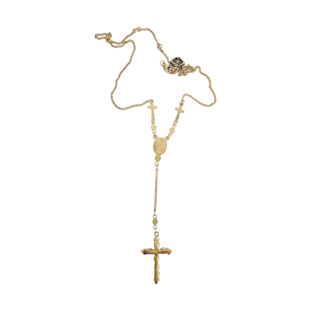 VSA Maddie Rosary Necklace Topaz & Gold
