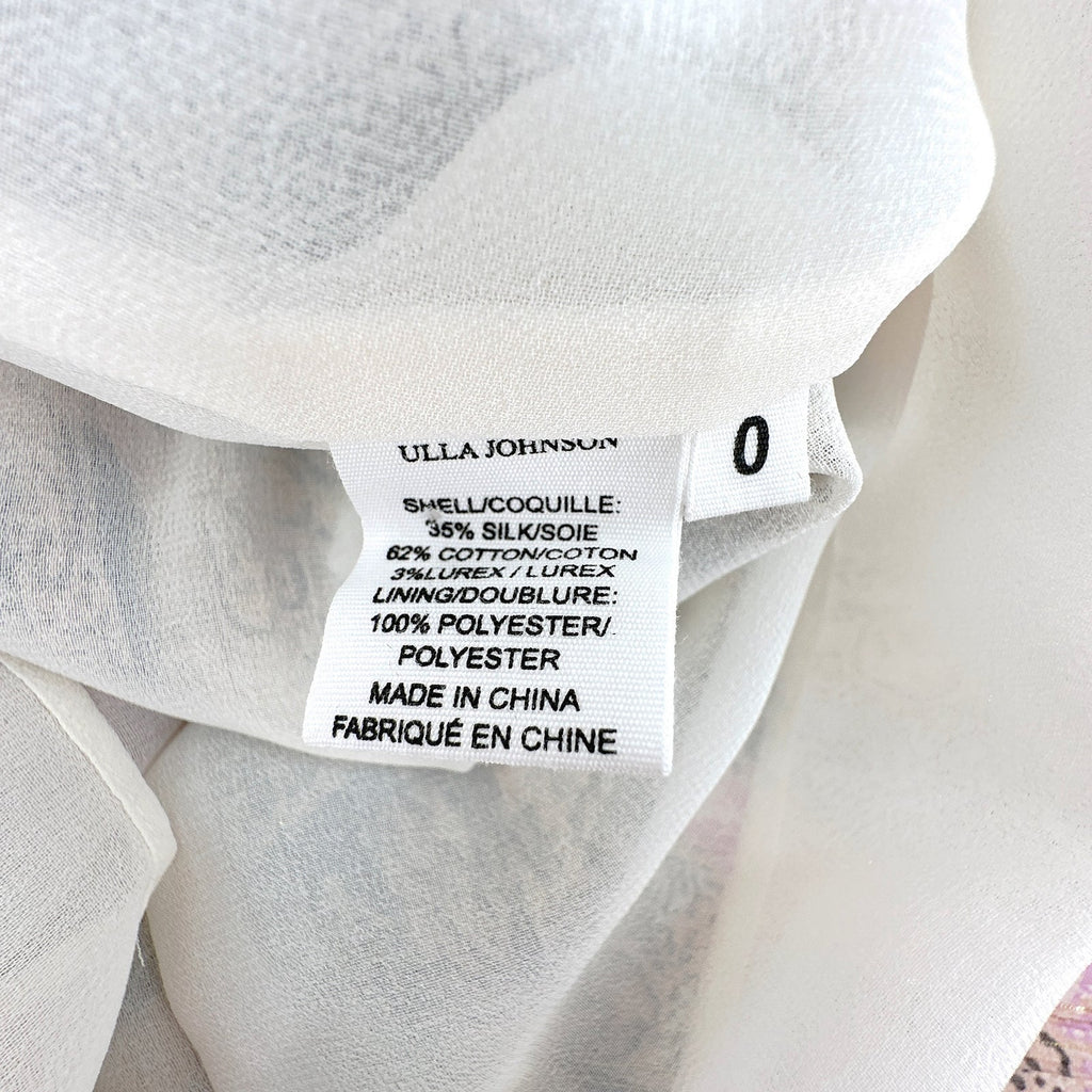 ULLA JOHNSON Cicely Silk Blend Dress in Ivory 0