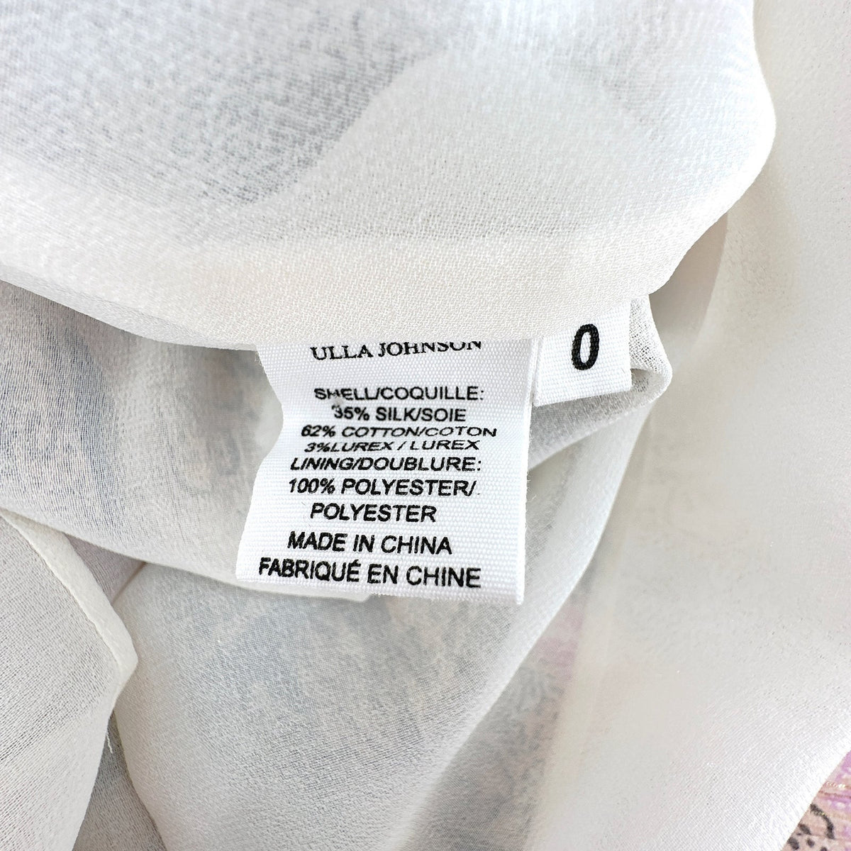 ULLA JOHNSON Cicely Silk Blend Dress in Ivory 0